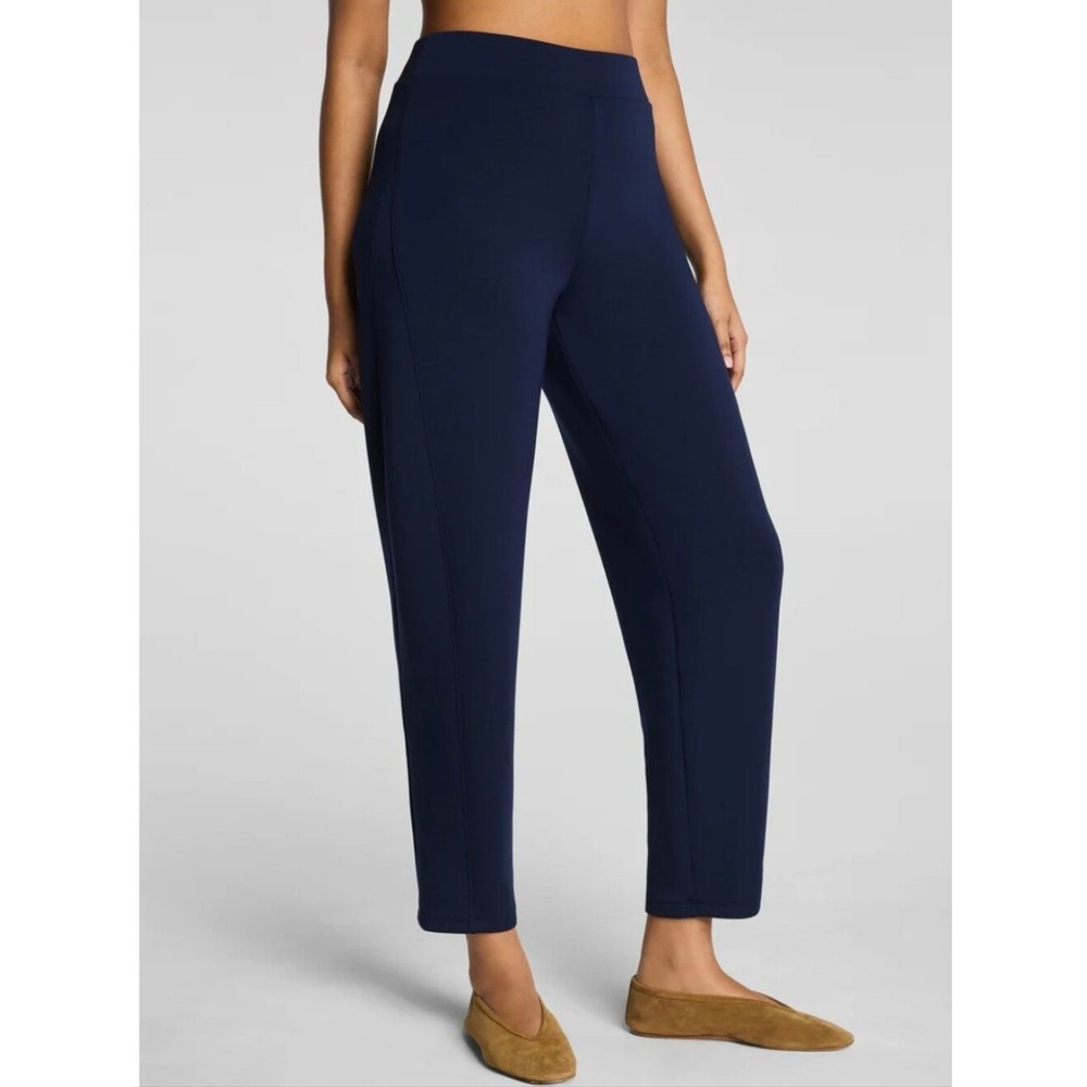 SPANX AirEssentials Barrel Leg Pants Petite L Navy Pull On Stretch travel work